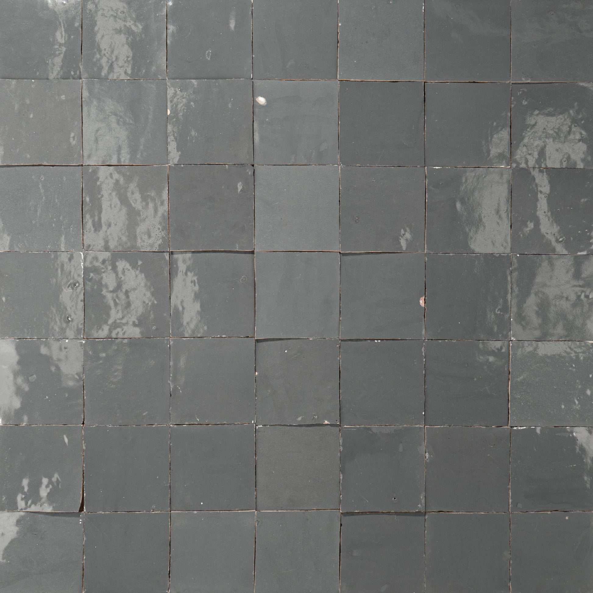 Handmade Moroccan Zellige 4x4 Armor Grey Terracotta Tile - Cemento Collection