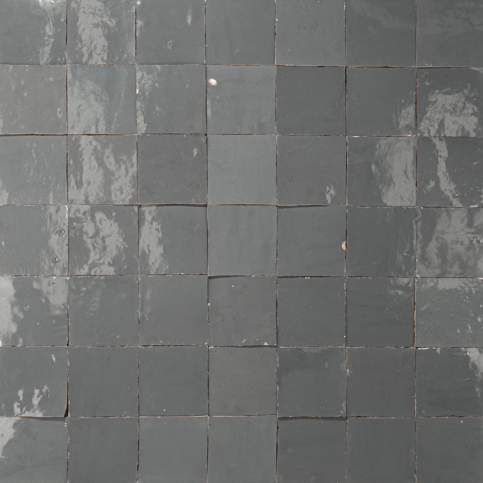 Handmade Moroccan Zellige 4x4 Armor Grey Terracotta Tile - Cemento Collection