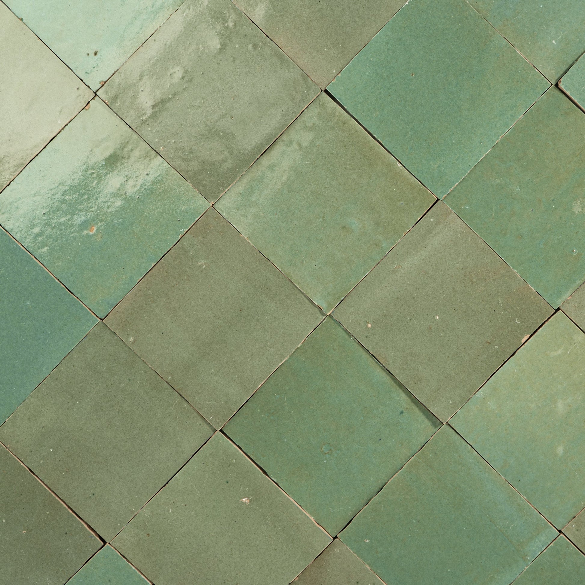 Handmade Moroccan Zellige 4x4 Asparagus Green Terracotta Tile - Cemento Collection