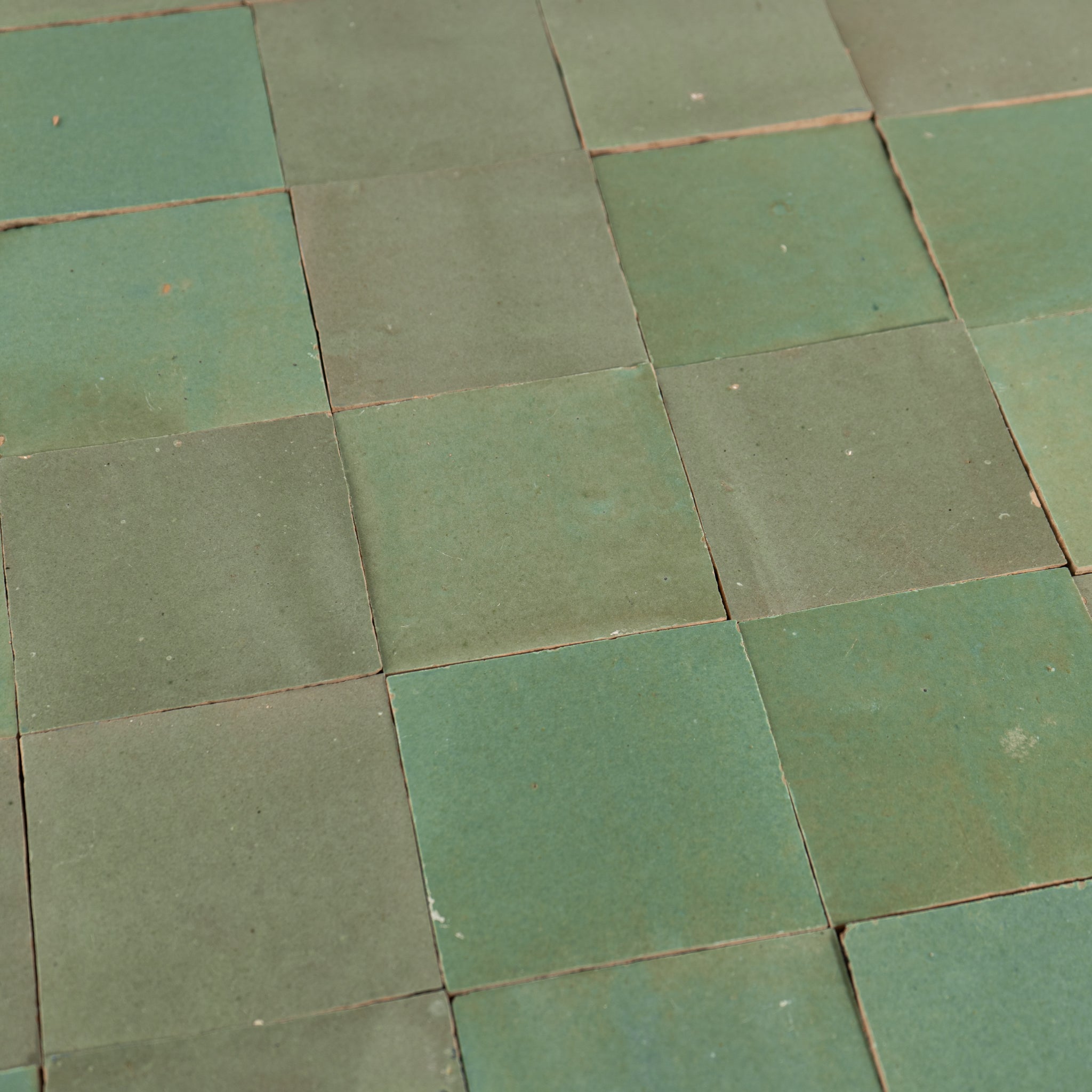 Handmade Moroccan Zellige 4x4 Asparagus Green Terracotta Tile - Cemento Collection