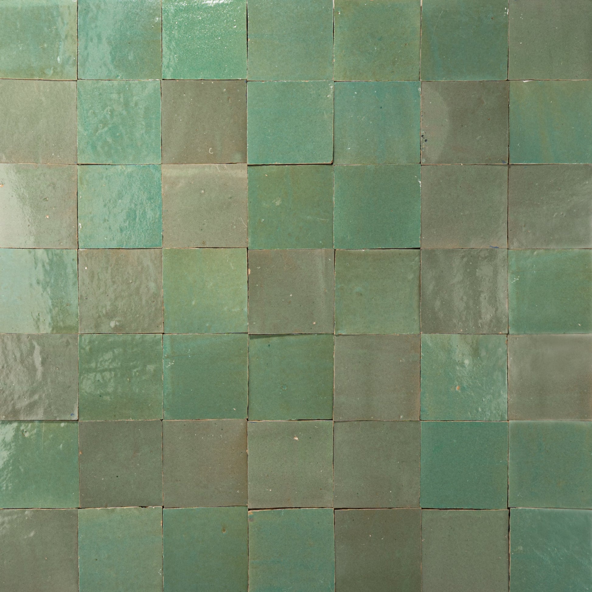Handmade Moroccan Zellige 4x4 Asparagus Green Terracotta Tile - Cemento Collection