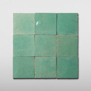 Handmade Moroccan Zellige 4x4 Asparagus Green Terracotta Tile