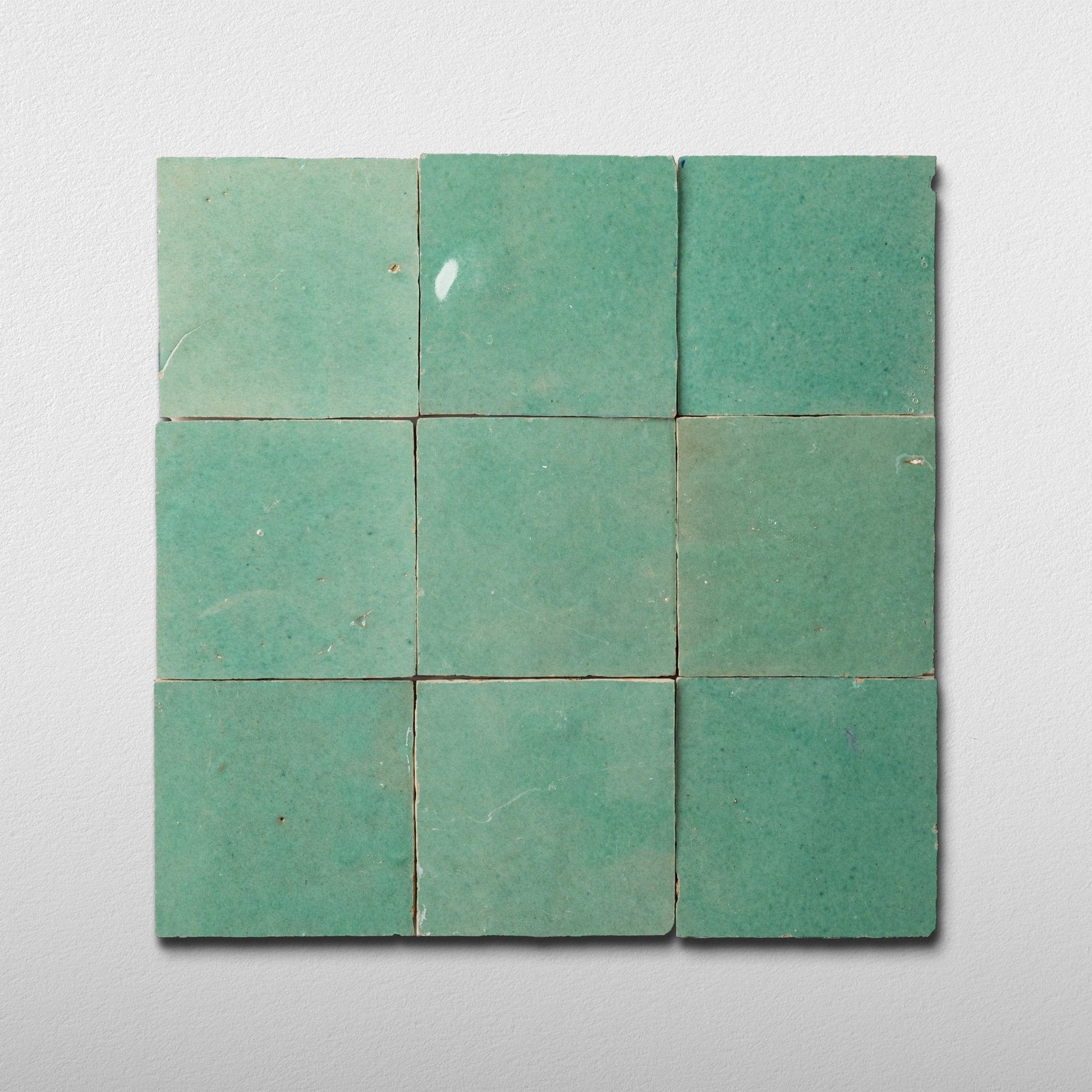 Handmade Moroccan Zellige 4x4 Asparagus Green Terracotta Tile