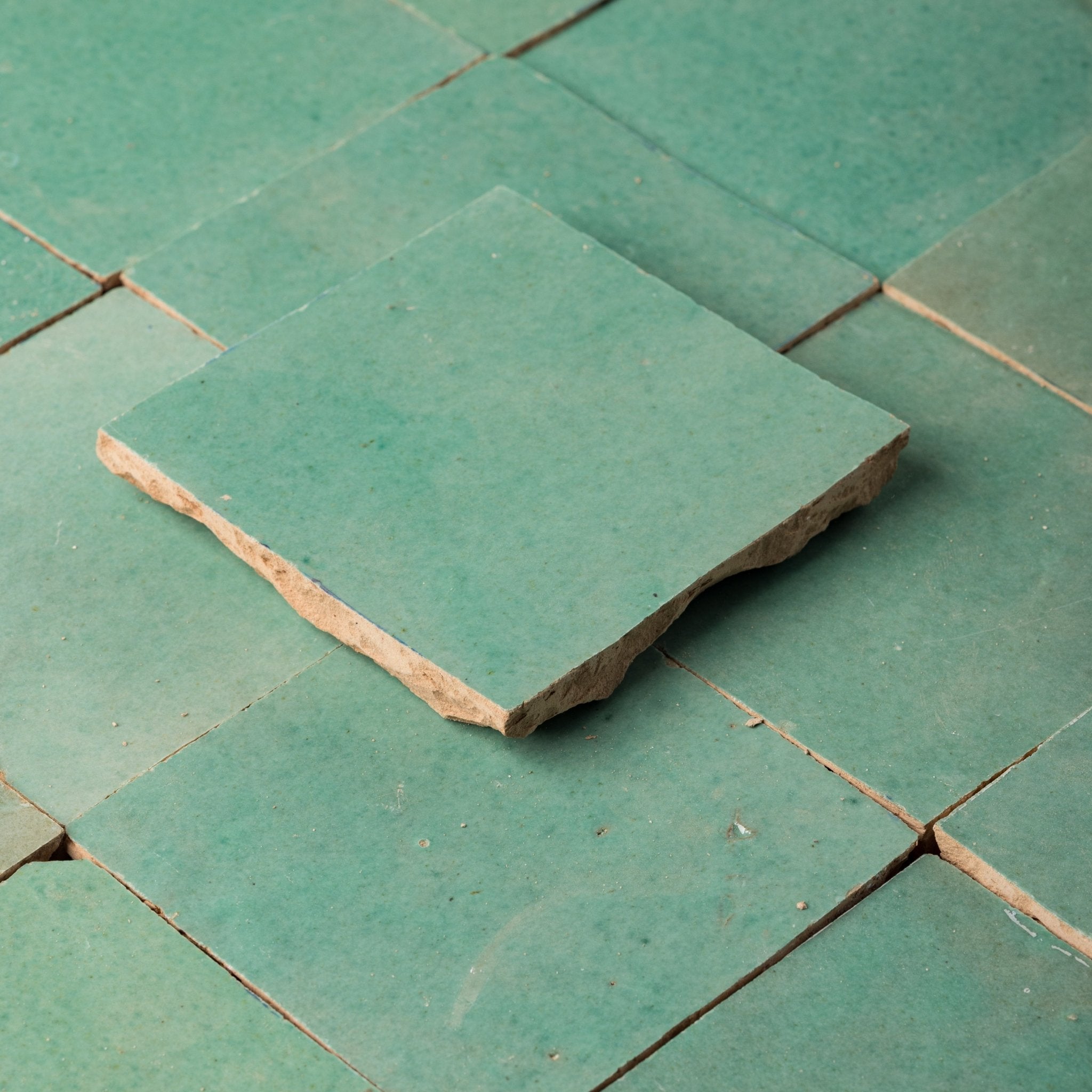 Asparagus Green Zellige Tile 4x4 - Cemento Collection