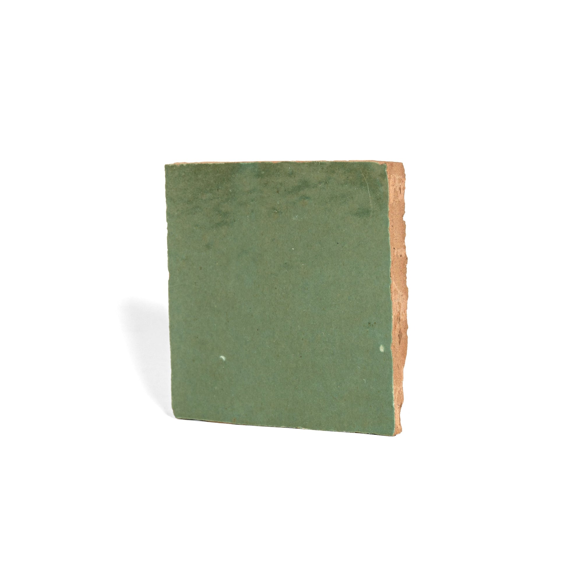 Handmade Moroccan Zellige 4x4 Asparagus Green Terracotta Tile - Cemento Collection