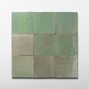 Handmade Moroccan Zellige 4x4 Asparagus Green Terracotta Tile - Cemento Collection