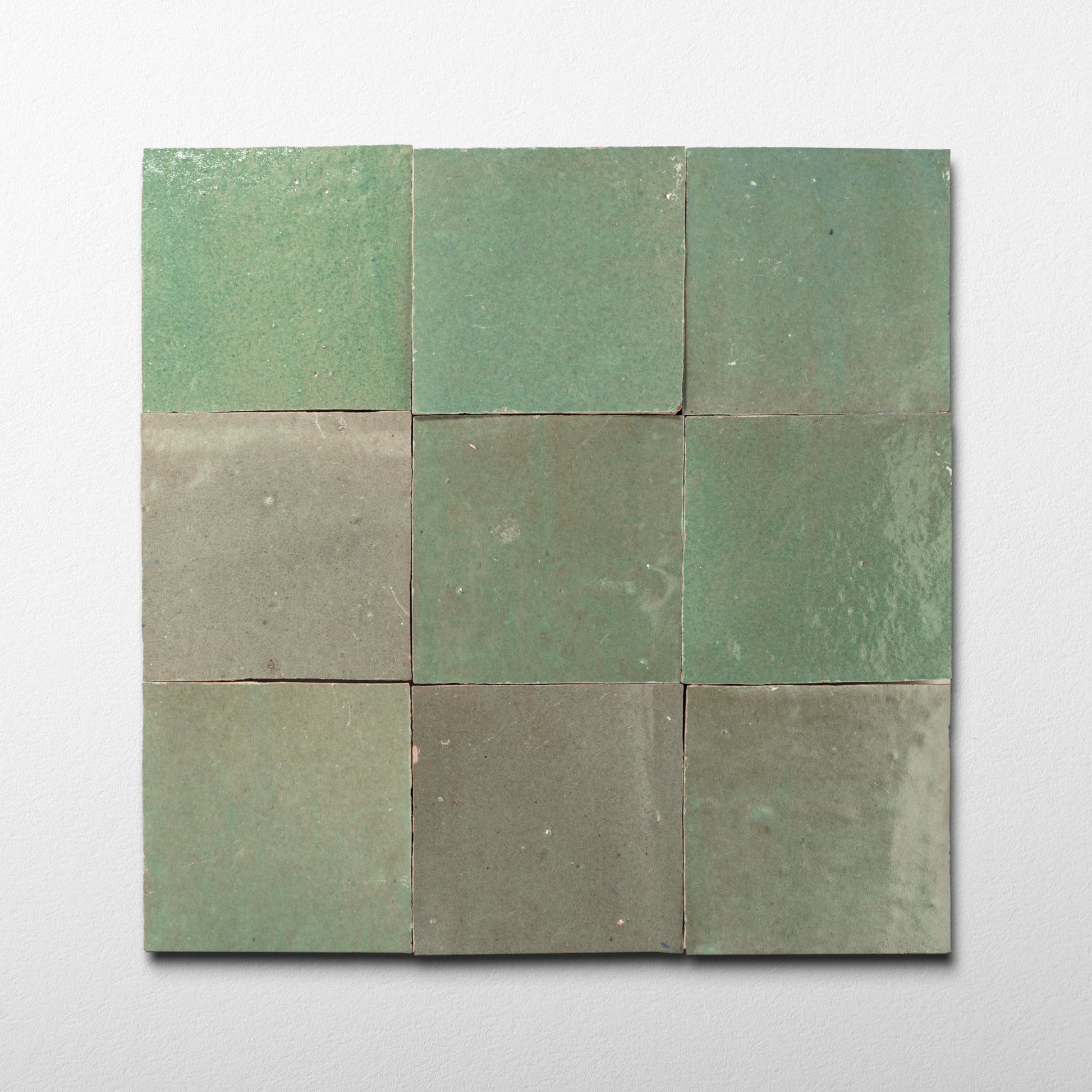 Handmade Moroccan Zellige 4x4 Asparagus Green Terracotta Tile - Cemento Collection