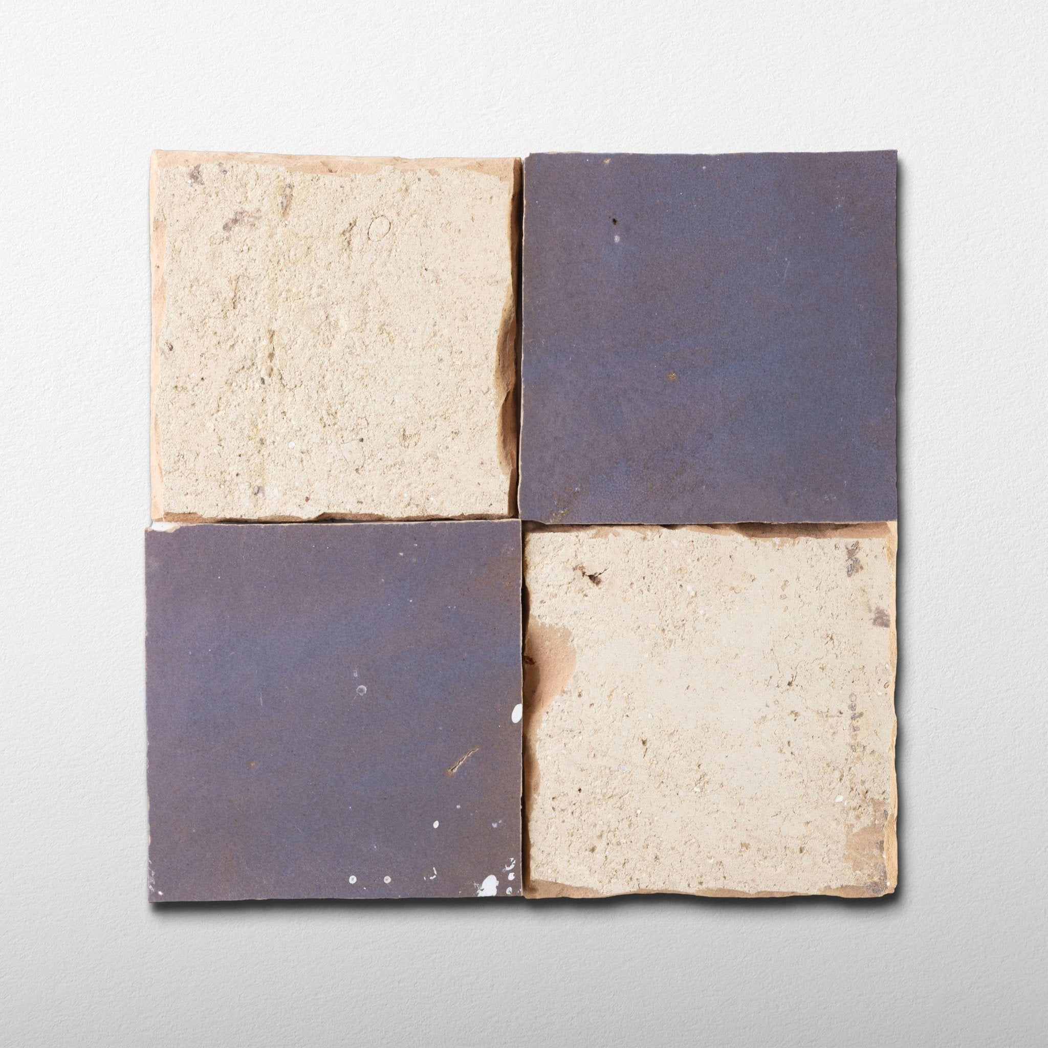 Handmade Moroccan Zellige 4x4 Aubergine Terracotta Tile - Cemento Collection