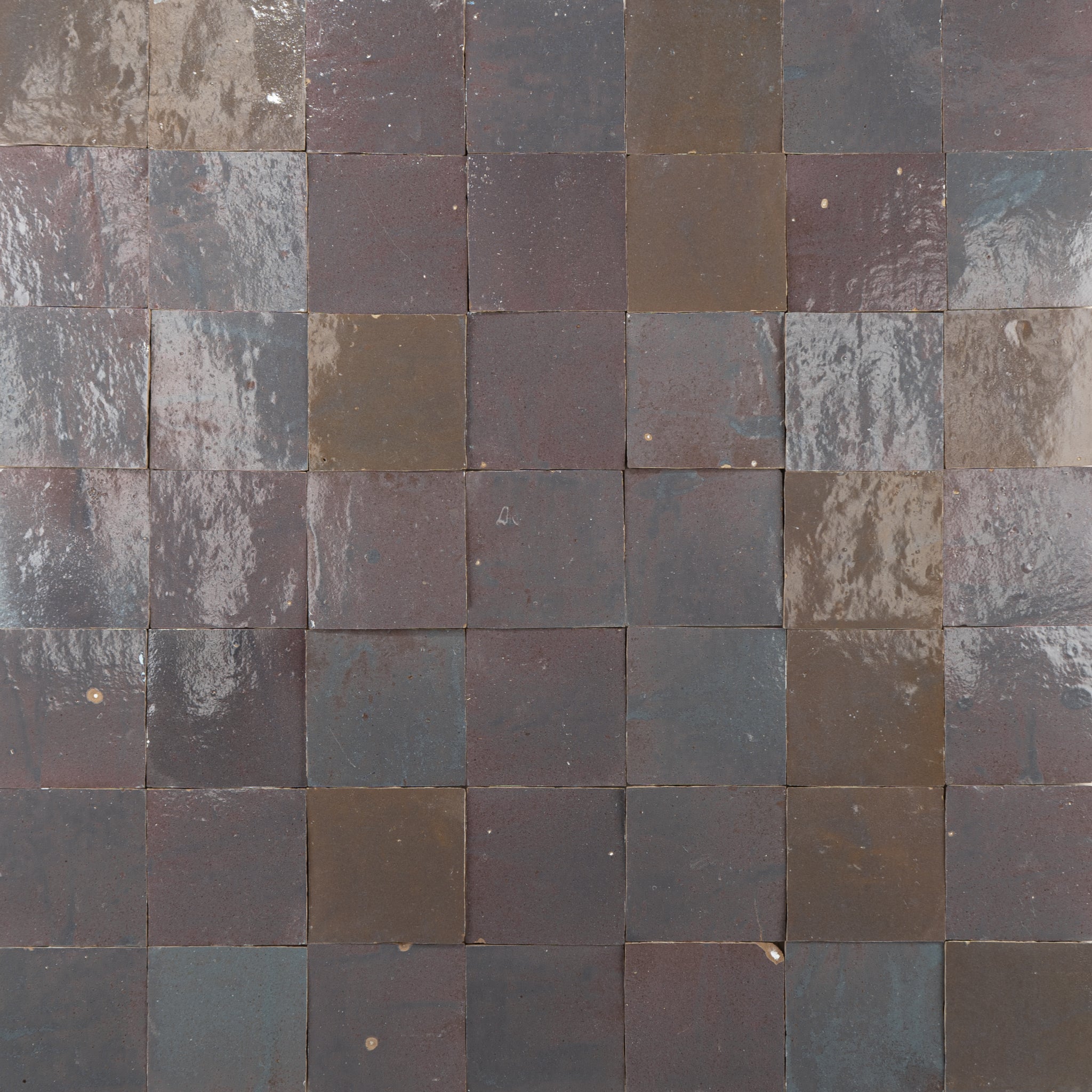 Handmade Moroccan Zellige 4x4 Aubergine Terracotta Tile | Cemento