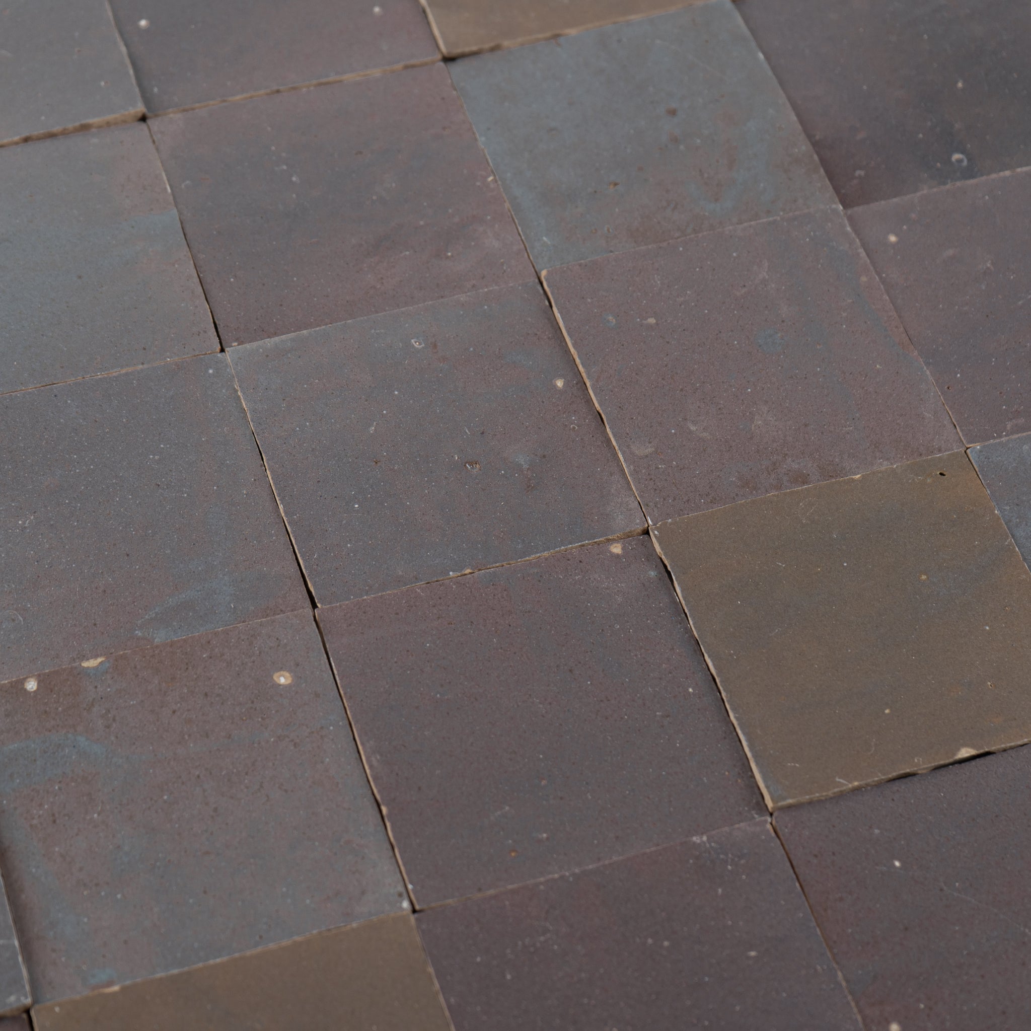 Handmade Moroccan Zellige 4x4 Aubergine Terracotta Tile | Cemento