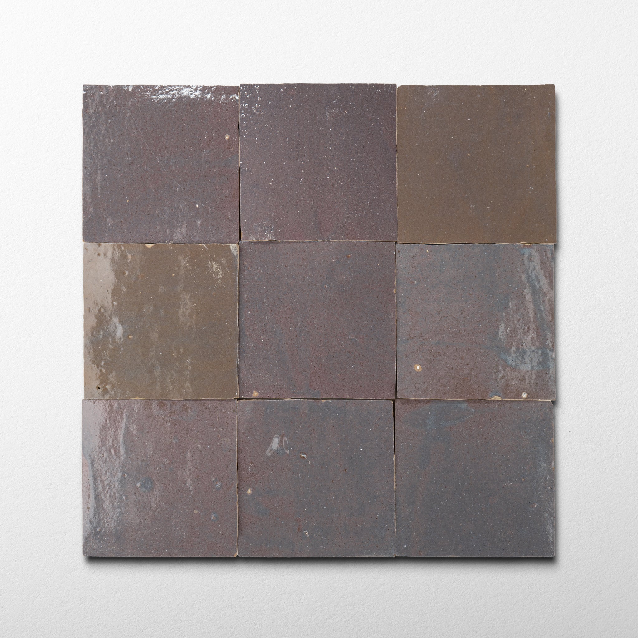 Handmade Moroccan Zellige 4x4 Aubergine Terracotta Tile | Cemento