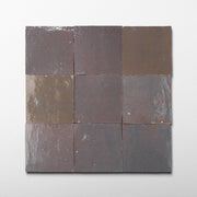 Handmade Moroccan Zellige 4x4 Aubergine Terracotta Tile - Cemento Collection