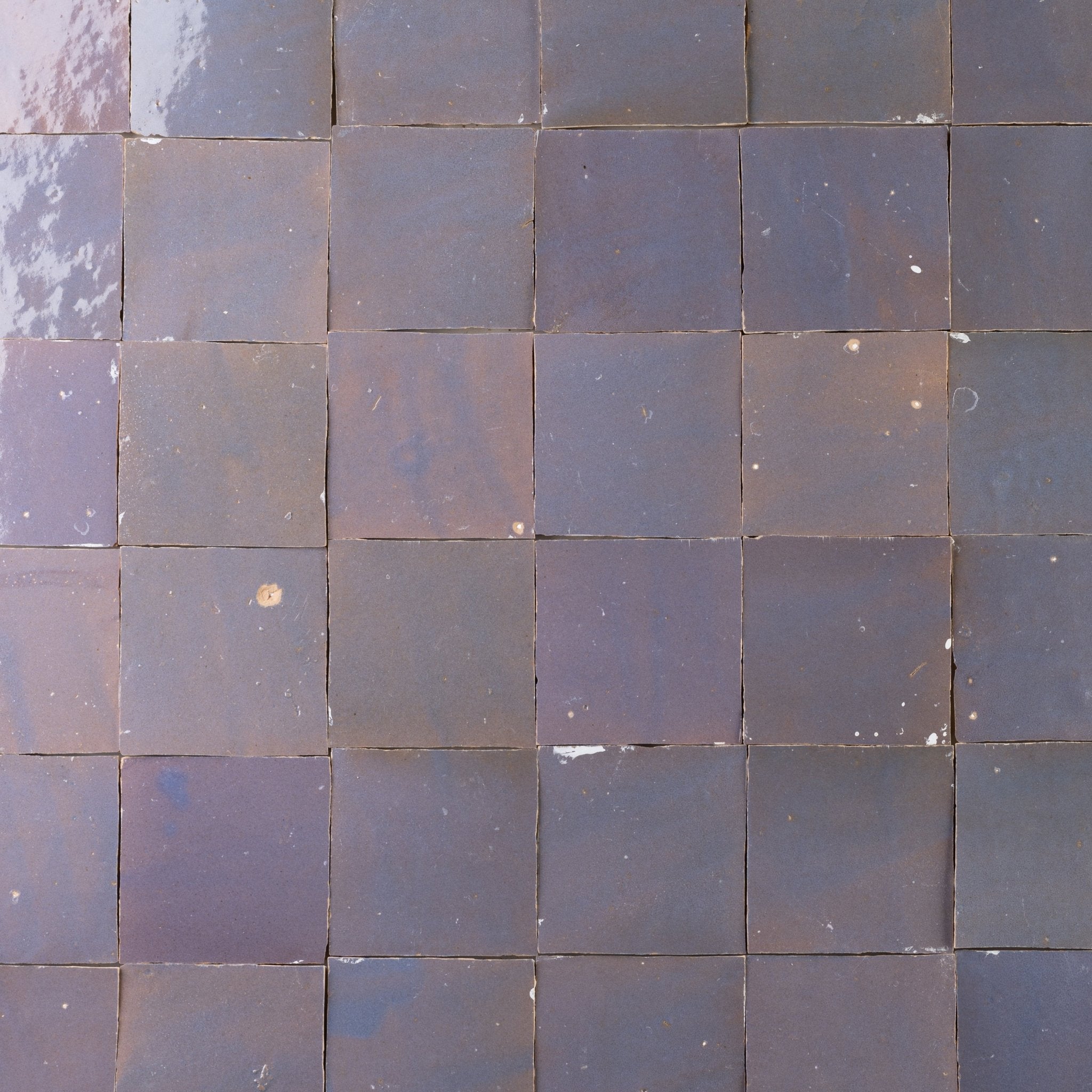 Handmade Moroccan Zellige 4x4 Aubergine Terracotta Tile - Cemento Collection