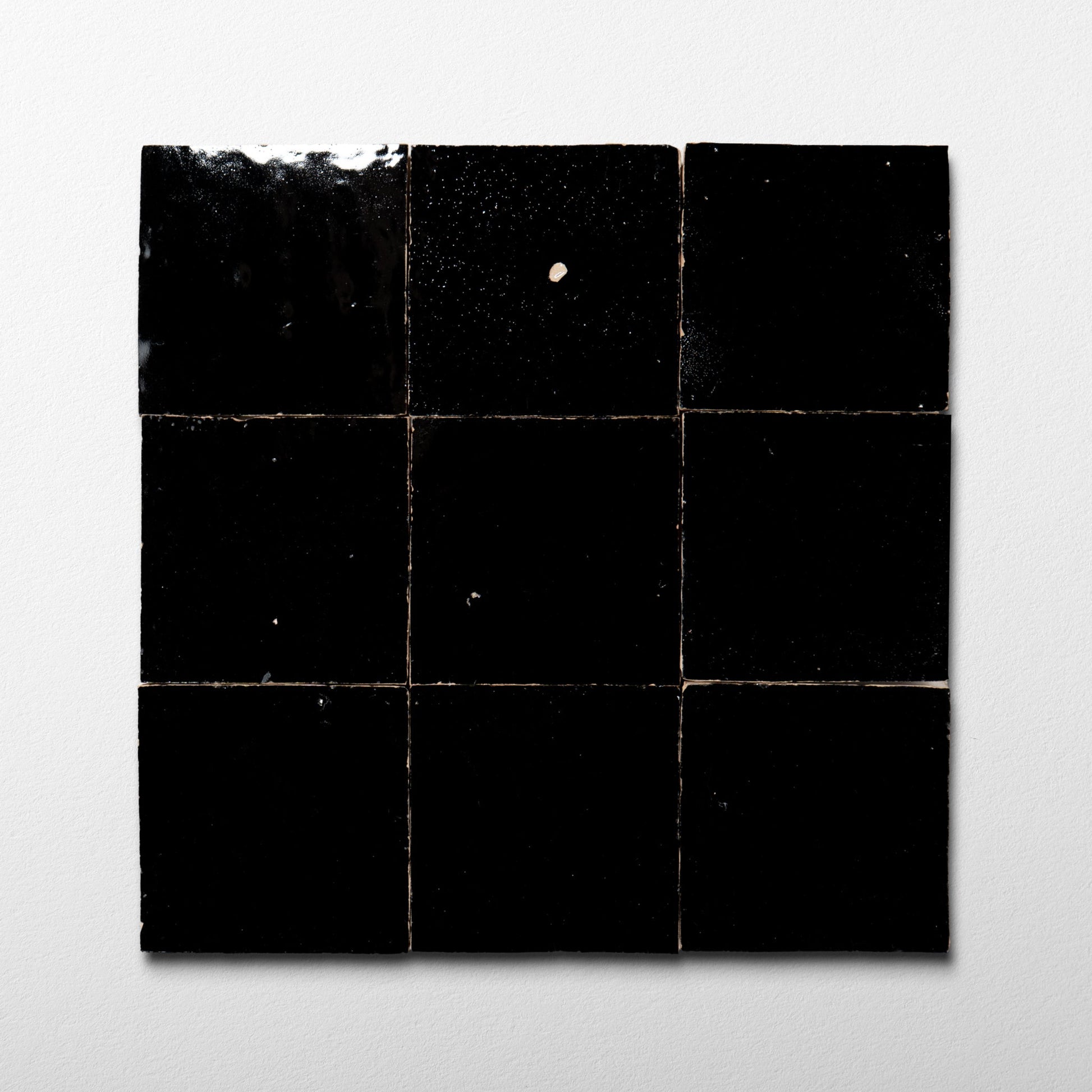 Handmade Moroccan Zellige 4x4 Black Terracotta Tile - Cemento Collection