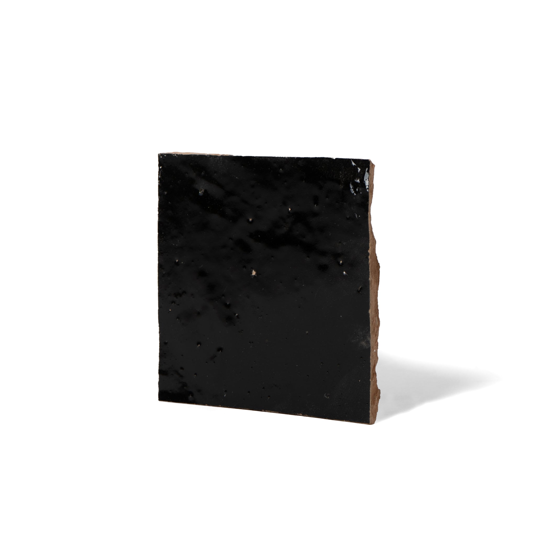 Handmade Moroccan Zellige 4x4 Black Terracotta Tile | Cemento