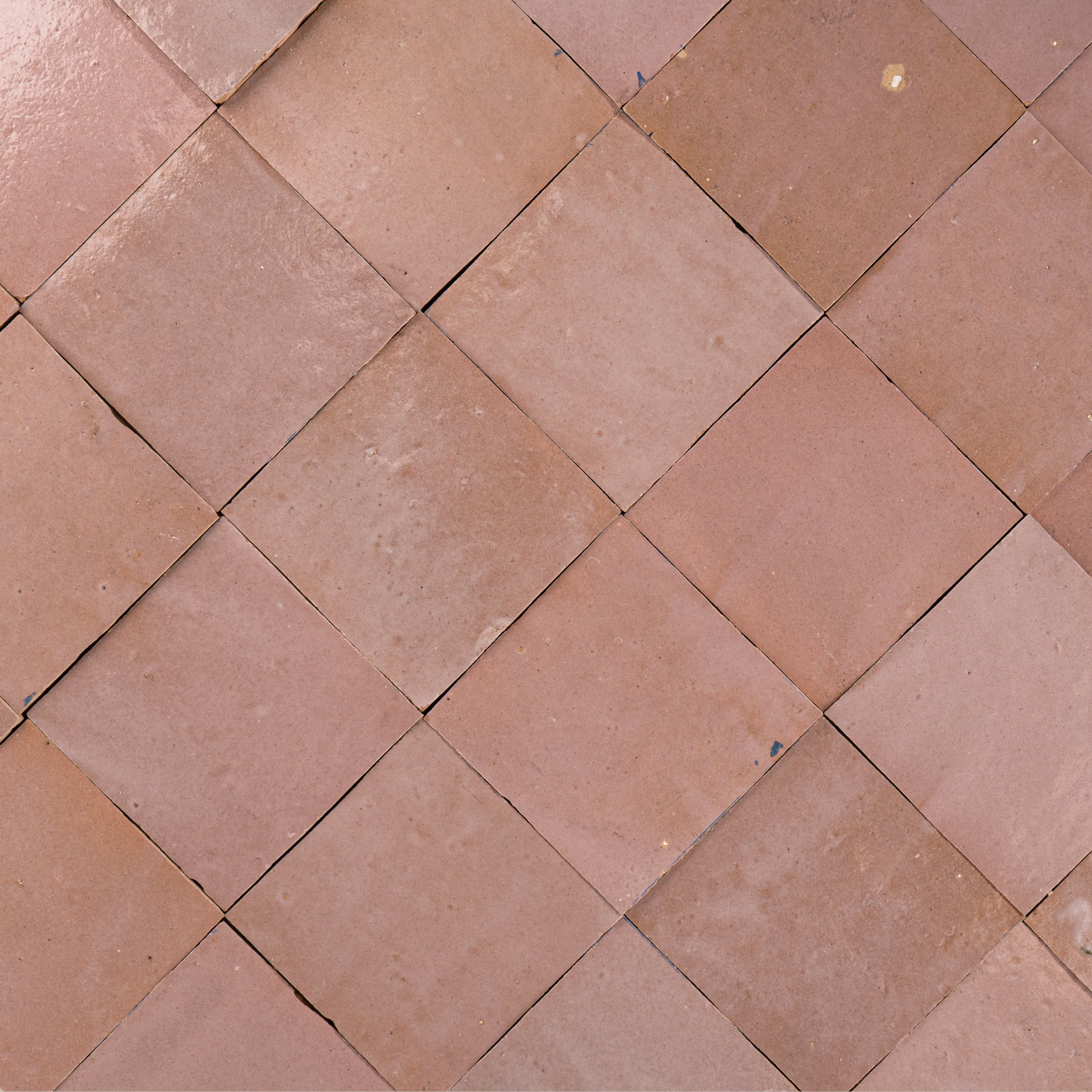 Handmade Moroccan Zellige 4x4 Blush Pink Terracotta Tile | Cemento
