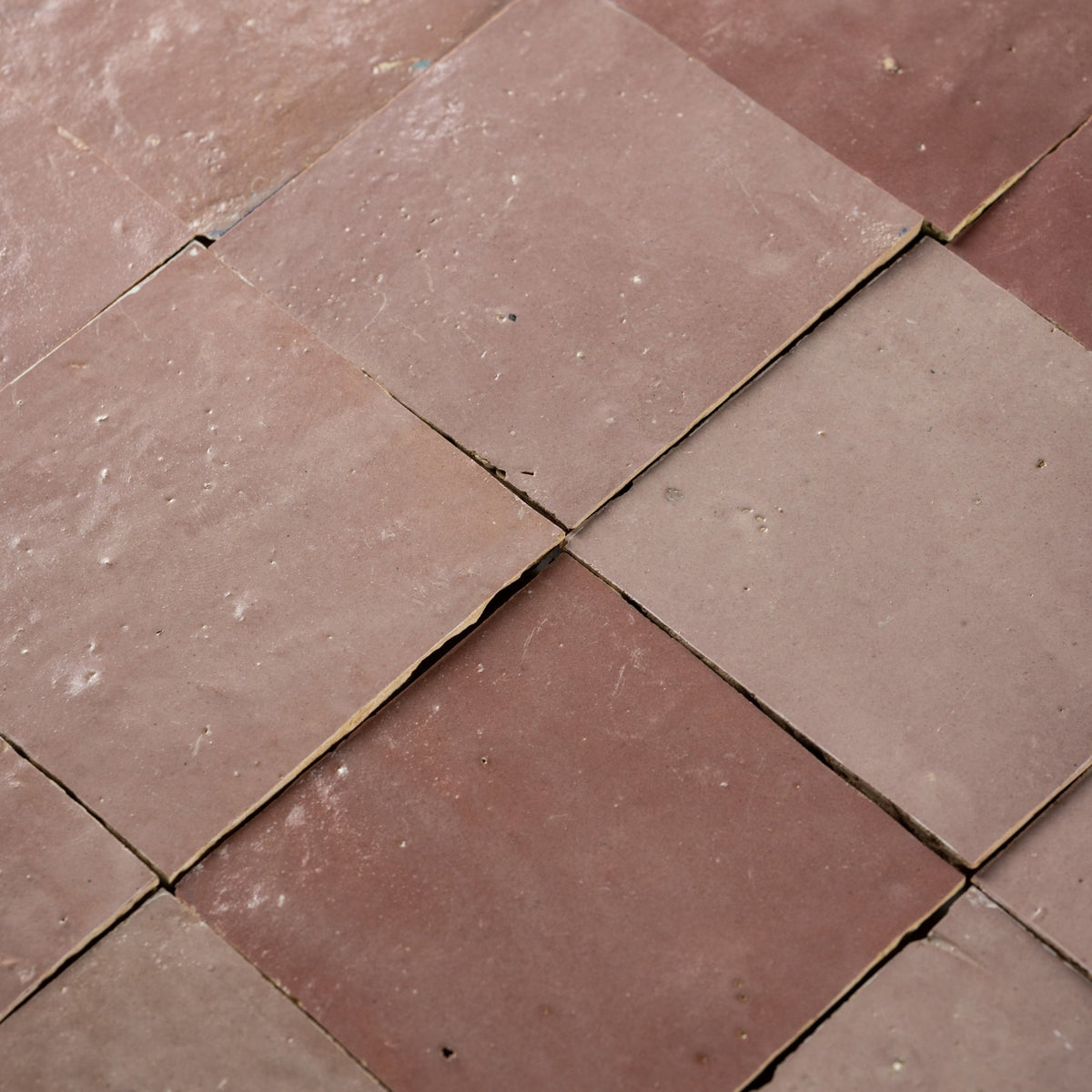 Handmade Moroccan Zellige 4x4 Blush Pink Terracotta Tile - Cemento Collection