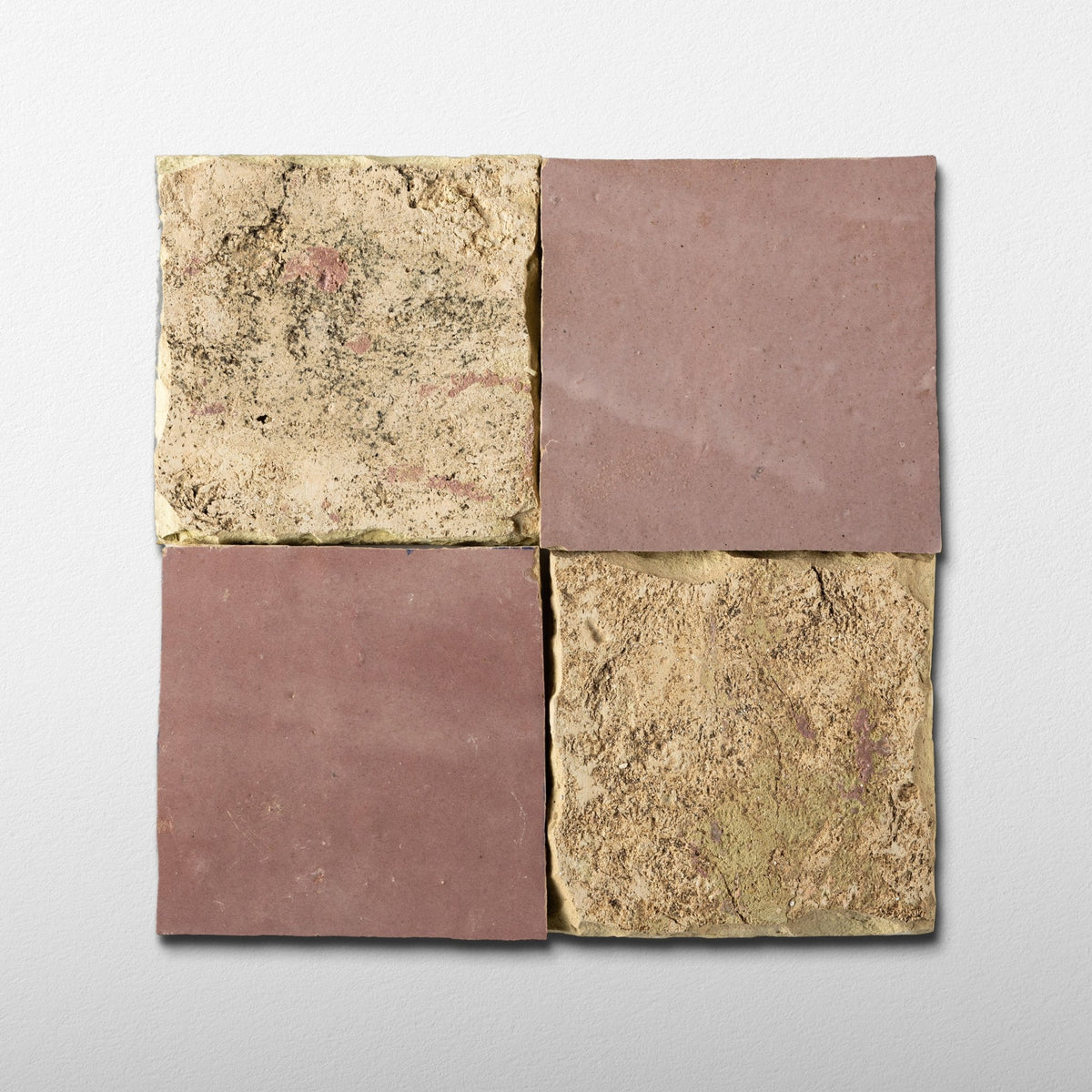 Handmade Moroccan Zellige 4x4 Blush Pink Terracotta Tile - Cemento Collection