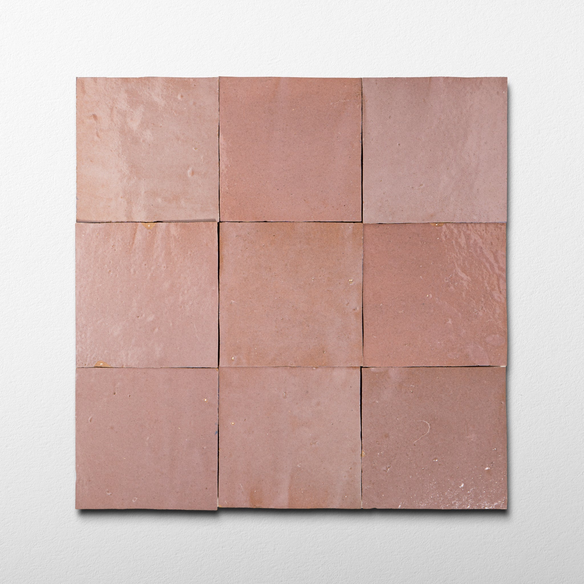 Handmade Moroccan Zellige 4x4 Blush Pink Terracotta Tile - Cemento Collection