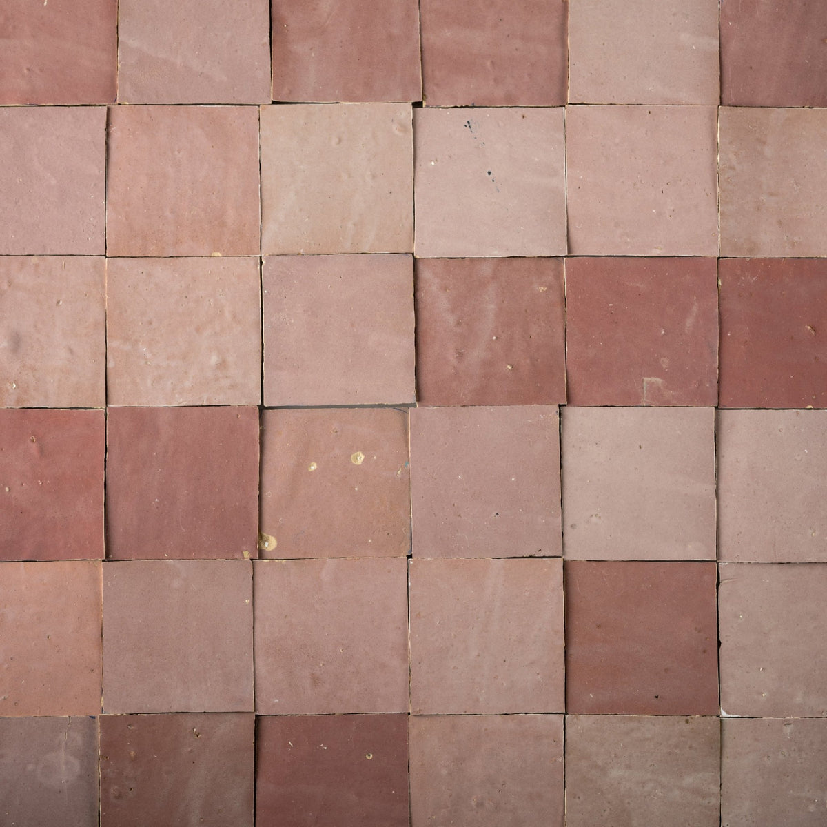 Handmade Moroccan Zellige 4x4 Blush Pink Terracotta Tile - Cemento Collection