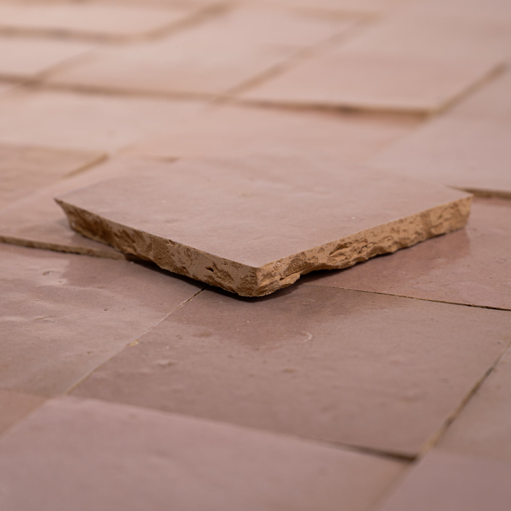 Handmade Moroccan Zellige 4x4 Blush Pink Terracotta Tile | Cemento