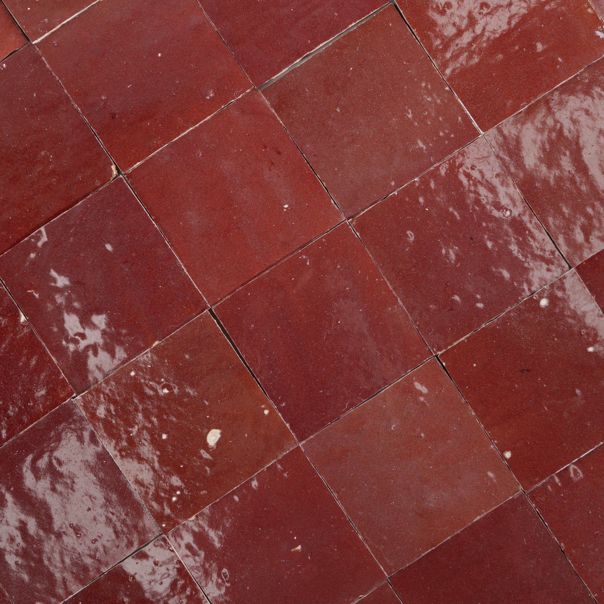 Handmade Moroccan Zellige 4x4 Cabernet Red Terracotta Tile