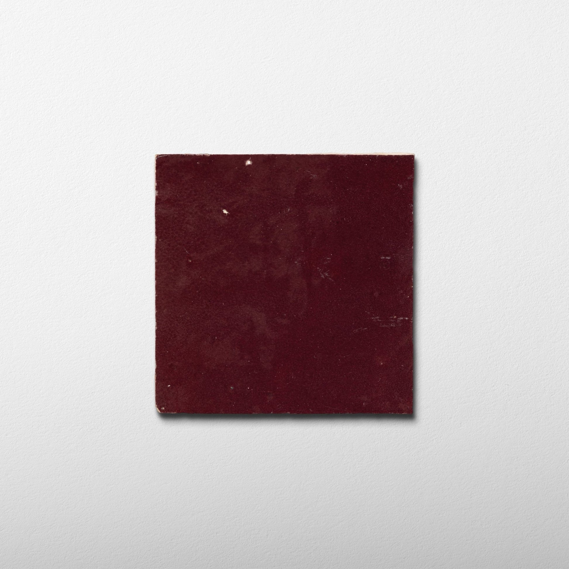 Handmade Moroccan Zellige 4x4 Cabernet Red Terracotta Tile - Cemento Collection