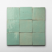 Handmade Moroccan Zellige 4x4 Caribbean Green Terracotta Tile - Cemento Collection