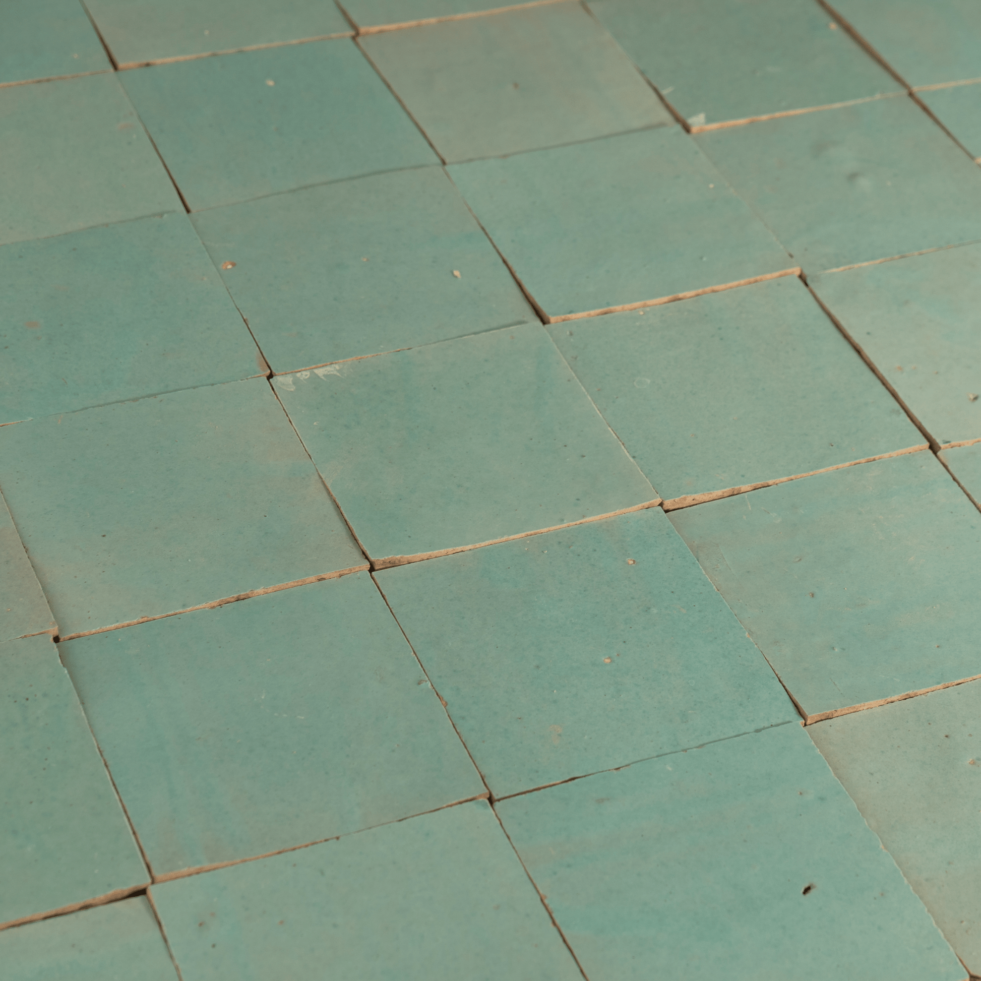 Handmade Moroccan Zellige 4x4 Caribbean Green Terracotta Tile - Cemento Collection