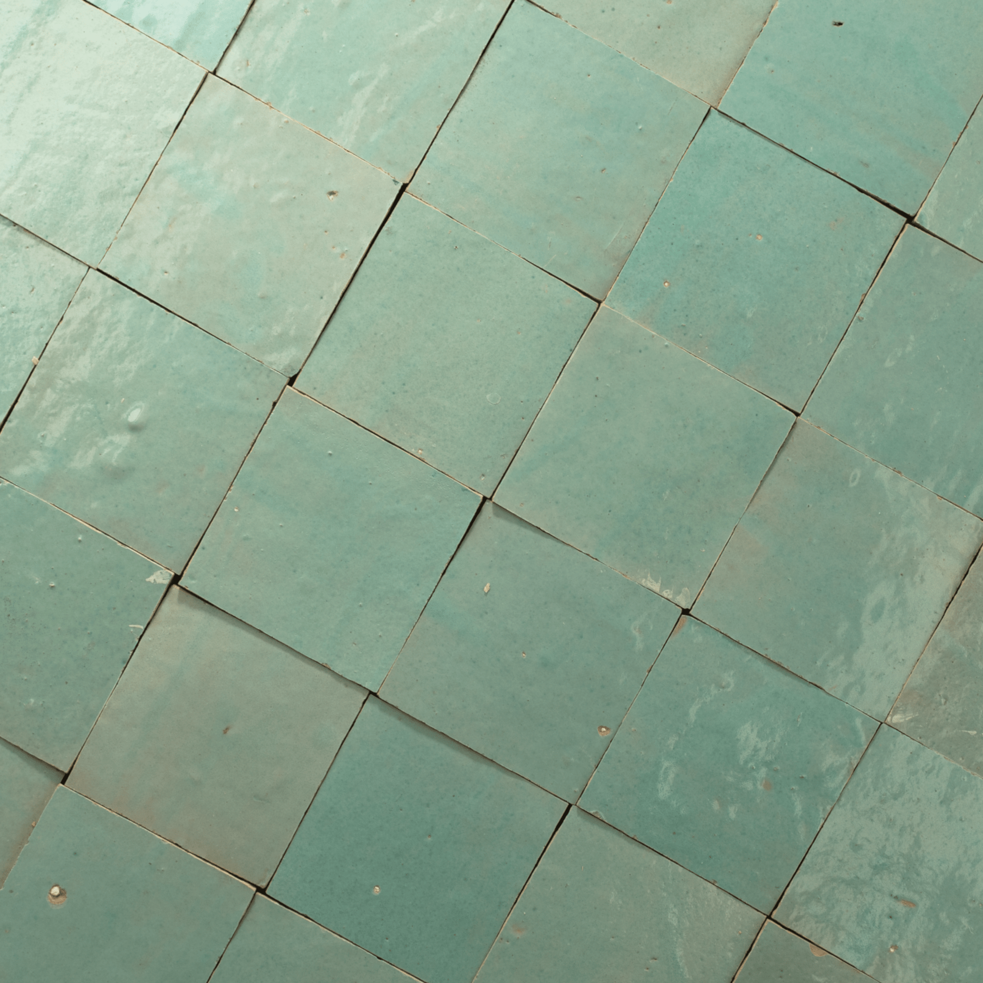 Handmade Moroccan Zellige 4x4 Caribbean Green Terracotta Tile - Cemento Collection