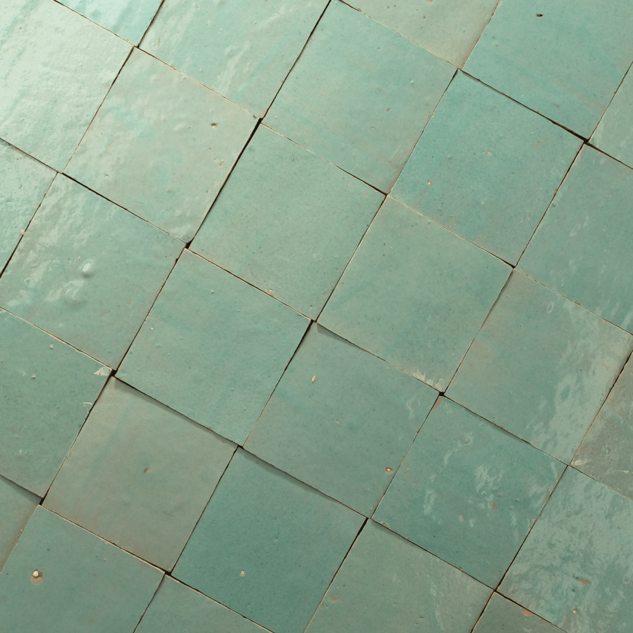 Handmade Moroccan Zellige 4x4 Caribbean Green Terracotta Tile - Cemento Collection