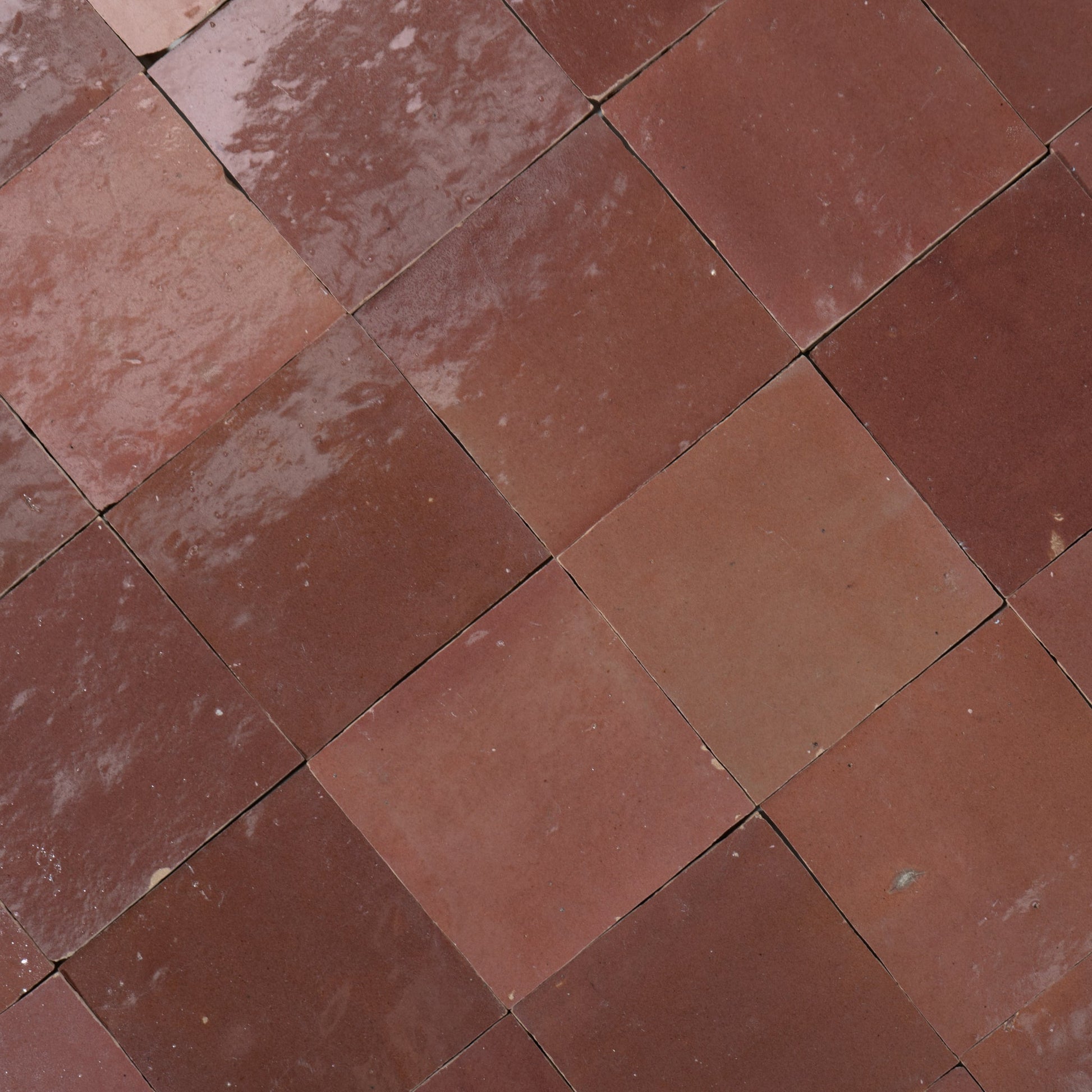 Handmade Moroccan Zellige 4x4 Chestnut Red Terracotta Tile - Cemento Collection