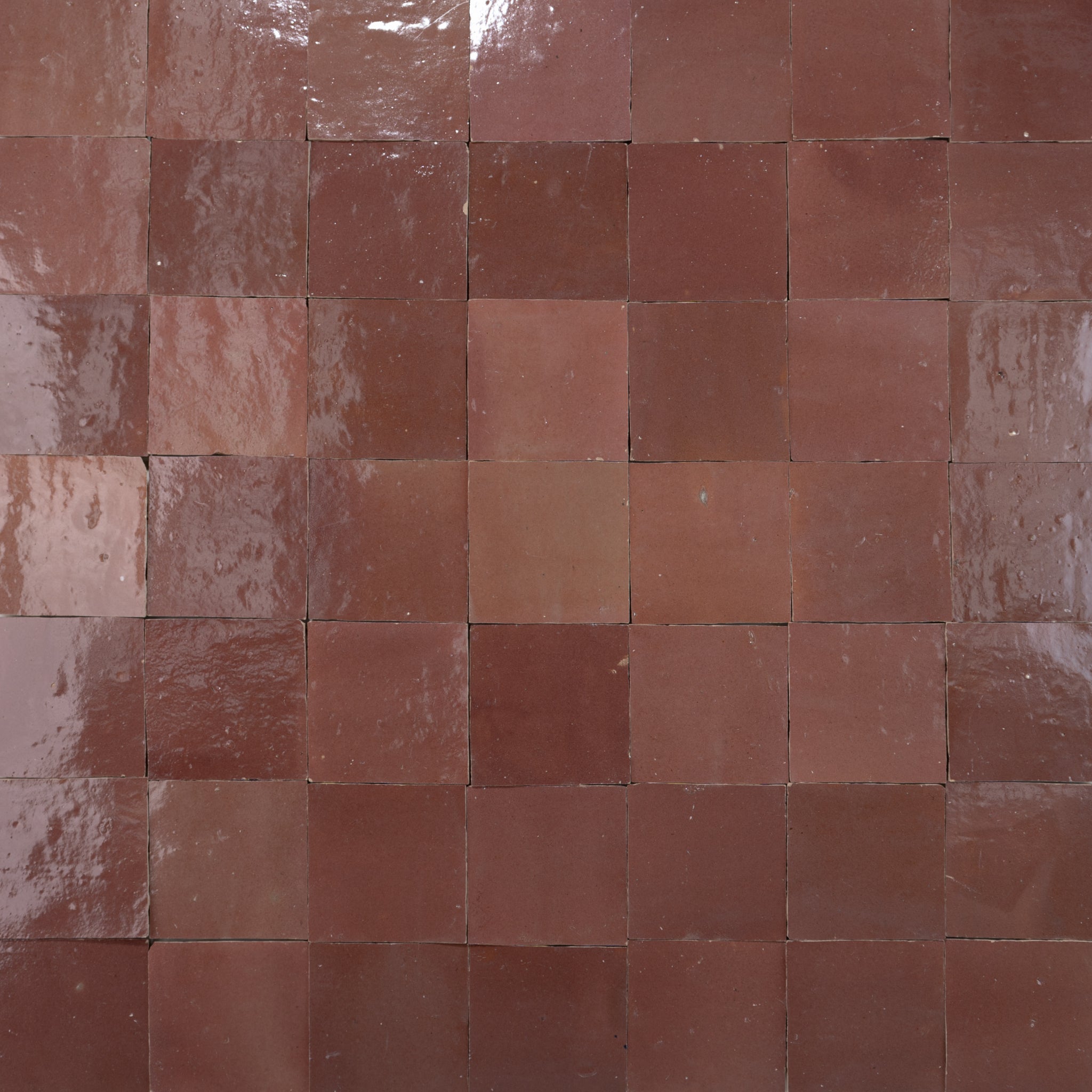 Handmade Moroccan Zellige 4x4 Chestnut Red Terracotta Tile - Cemento Collection