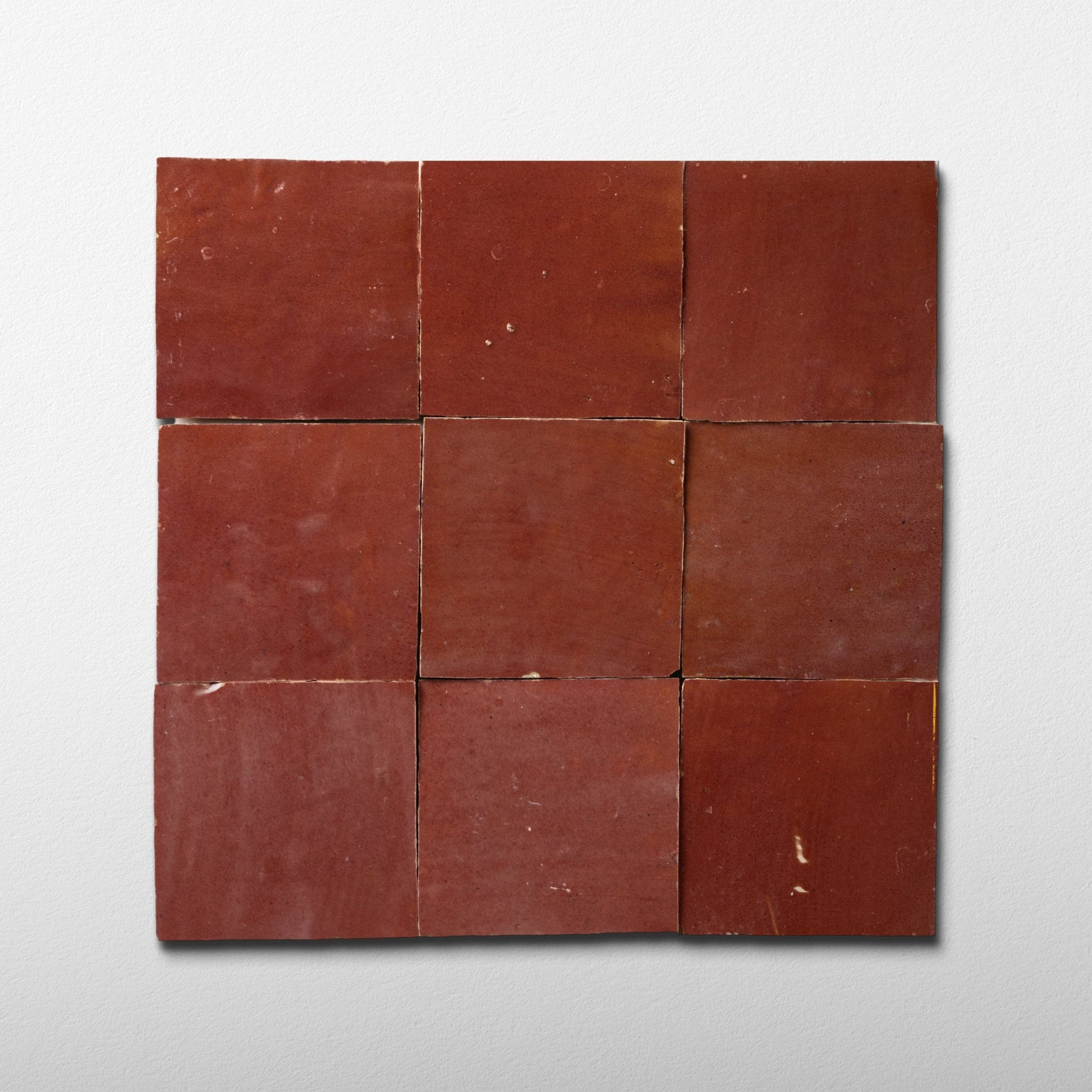 Handmade Moroccan Zellige 4x4 Chestnut Red Terracotta Tile - Cemento Collection