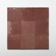 Handmade Moroccan Zellige 4x4 Chestnut Red Terracotta Tile - Cemento Collection