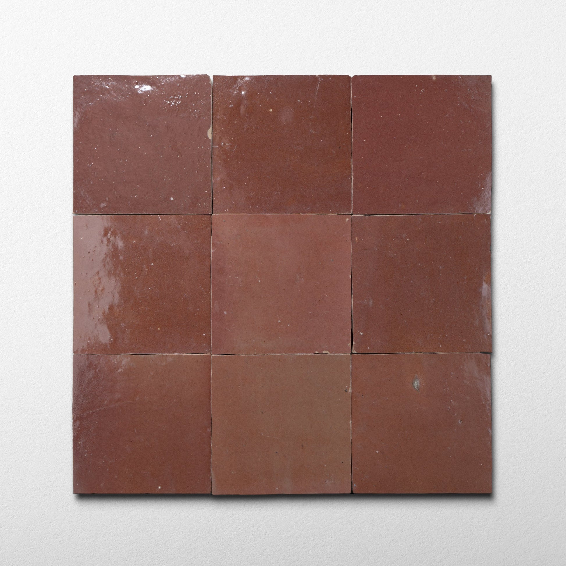 Handmade Moroccan Zellige 4x4 Chestnut Red Terracotta Tile - Cemento Collection