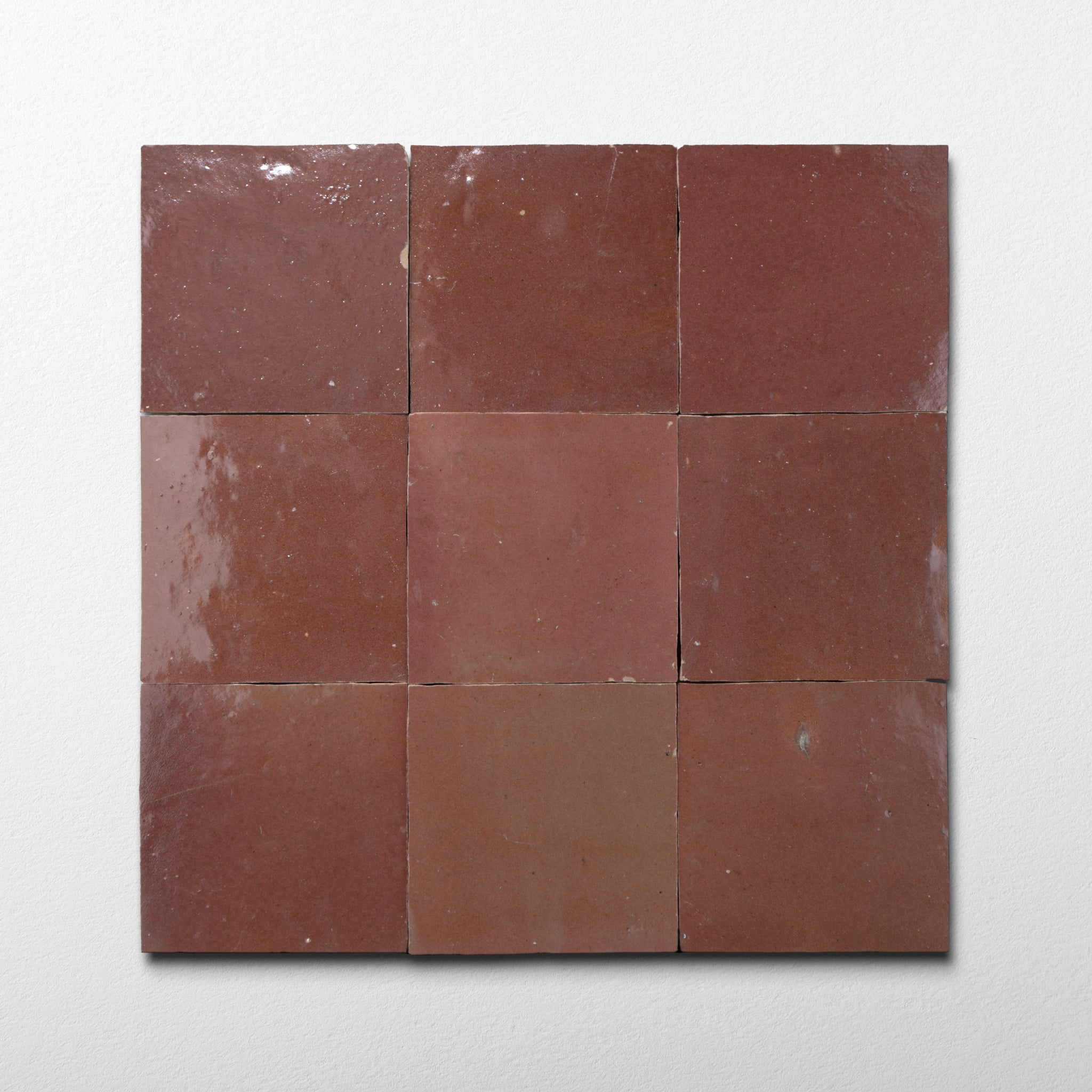 Handmade Moroccan Zellige 4x4 Chestnut Red Terracotta Tile - Cemento Collection
