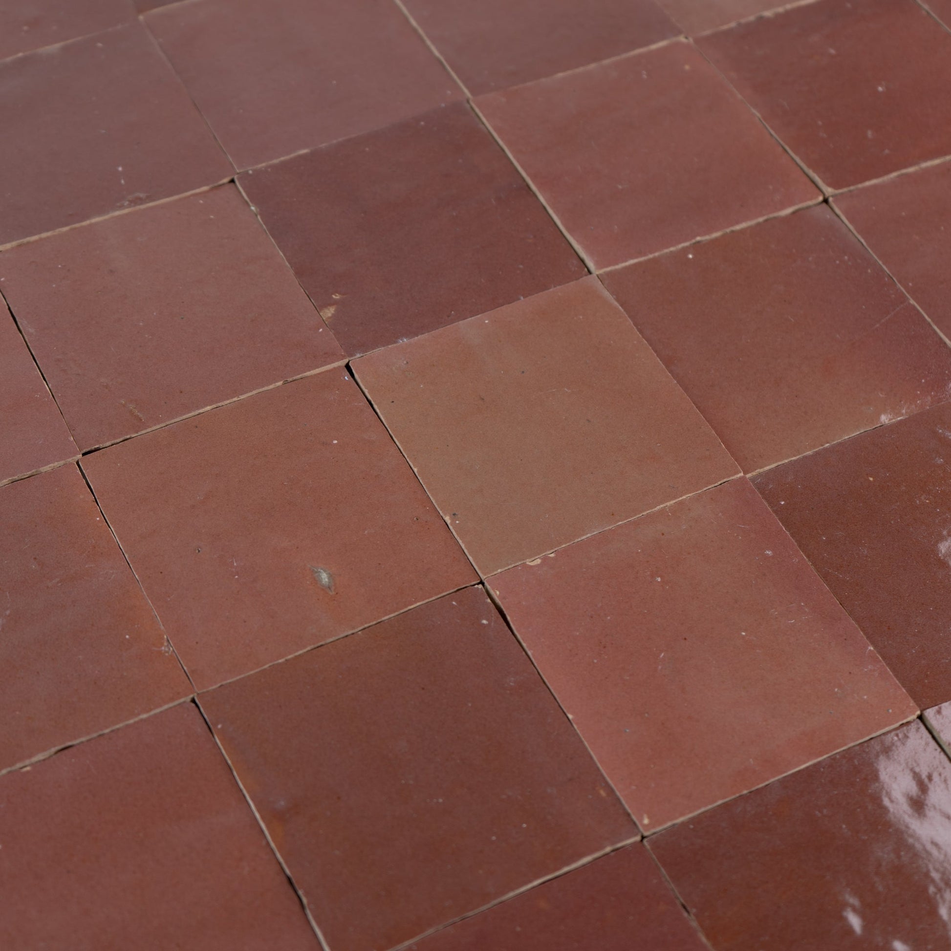 Handmade Moroccan Zellige 4x4 Chestnut Red Terracotta Tile - Cemento Collection