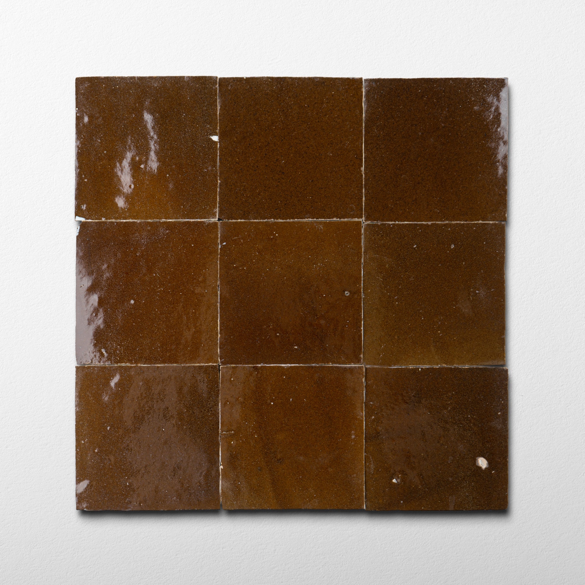 Handmade Moroccan Zellige 4x4 Chocolate Brown Terracotta Tile - Cemento Collection