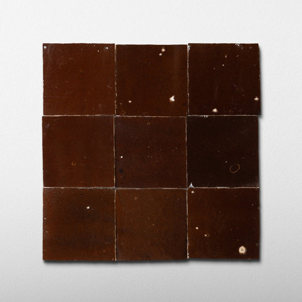 Chocolate Brown Zellige Tile 4x4 - Cemento Collection