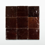 Handmade Moroccan Zellige 4x4 Chocolate Brown Terracotta Tile - Cemento Collection