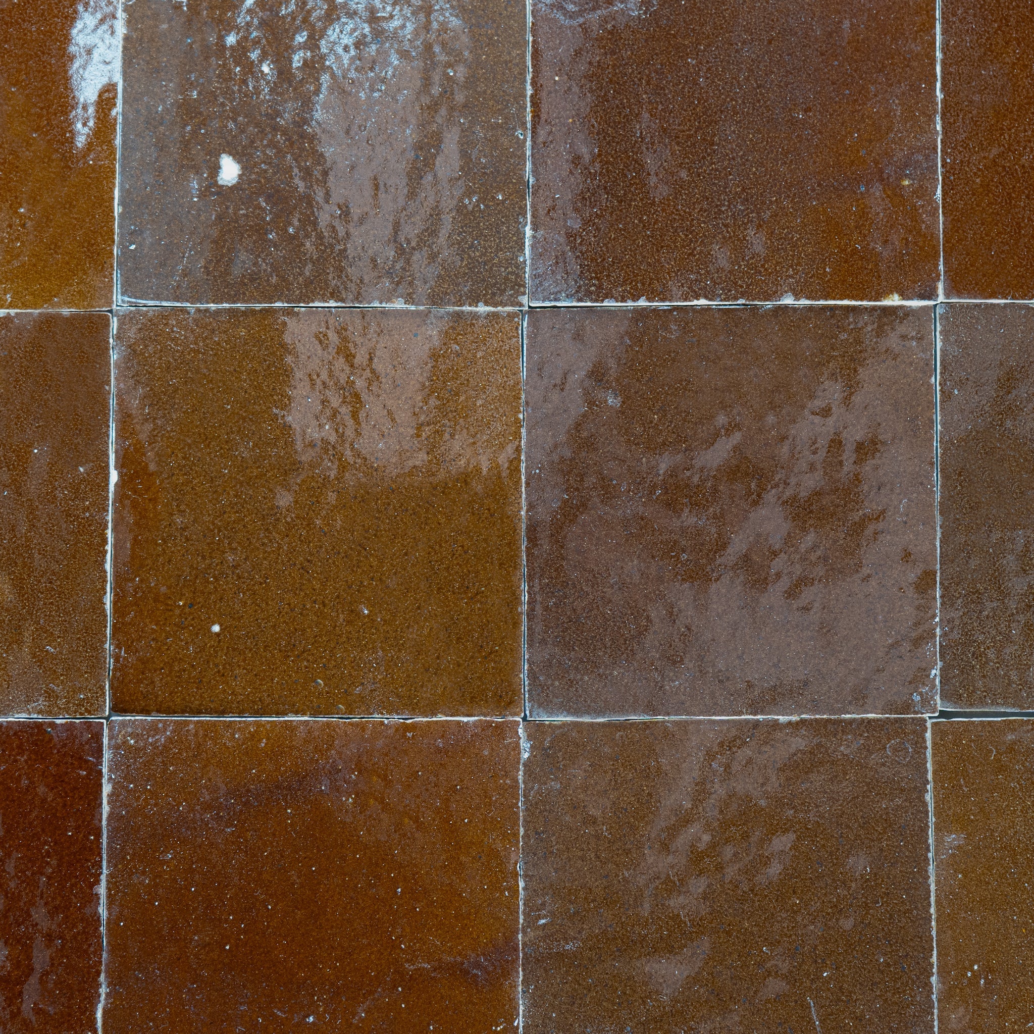 Handmade Moroccan Zellige 4x4 Chocolate Brown Terracotta Tile