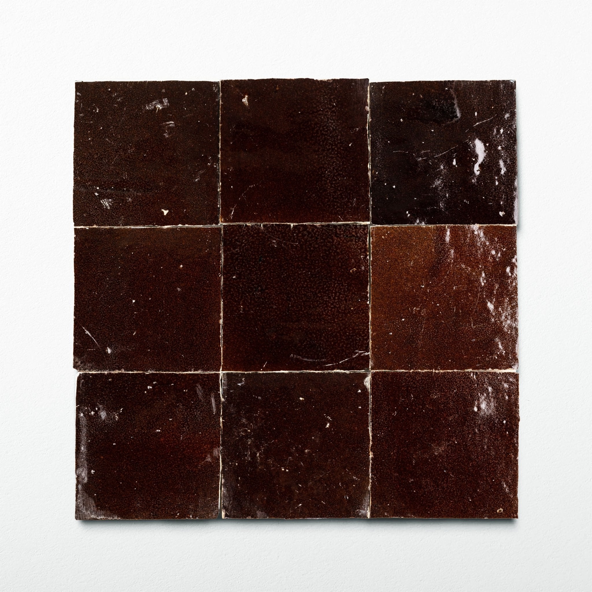 Handmade Moroccan Zellige 4x4 Chocolate Brown Terracotta Tile