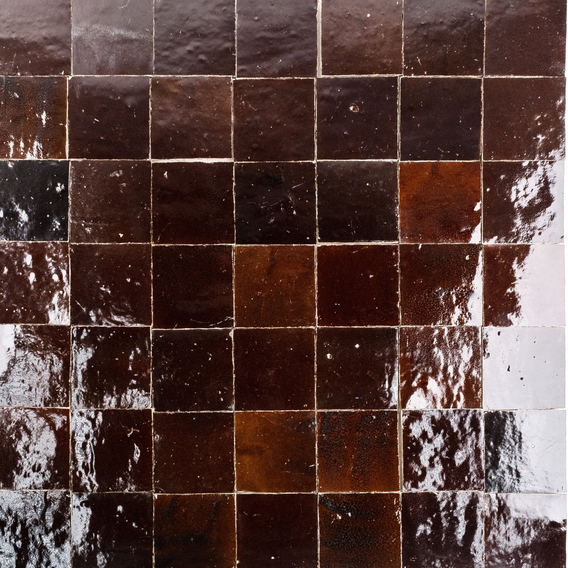 Handmade Moroccan Zellige 4x4 Chocolate Brown Terracotta Tile - Cemento Collection