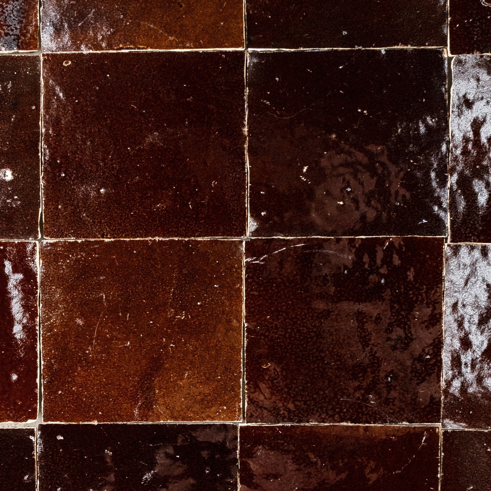 Handmade Moroccan Zellige 4x4 Chocolate Brown Terracotta Tile