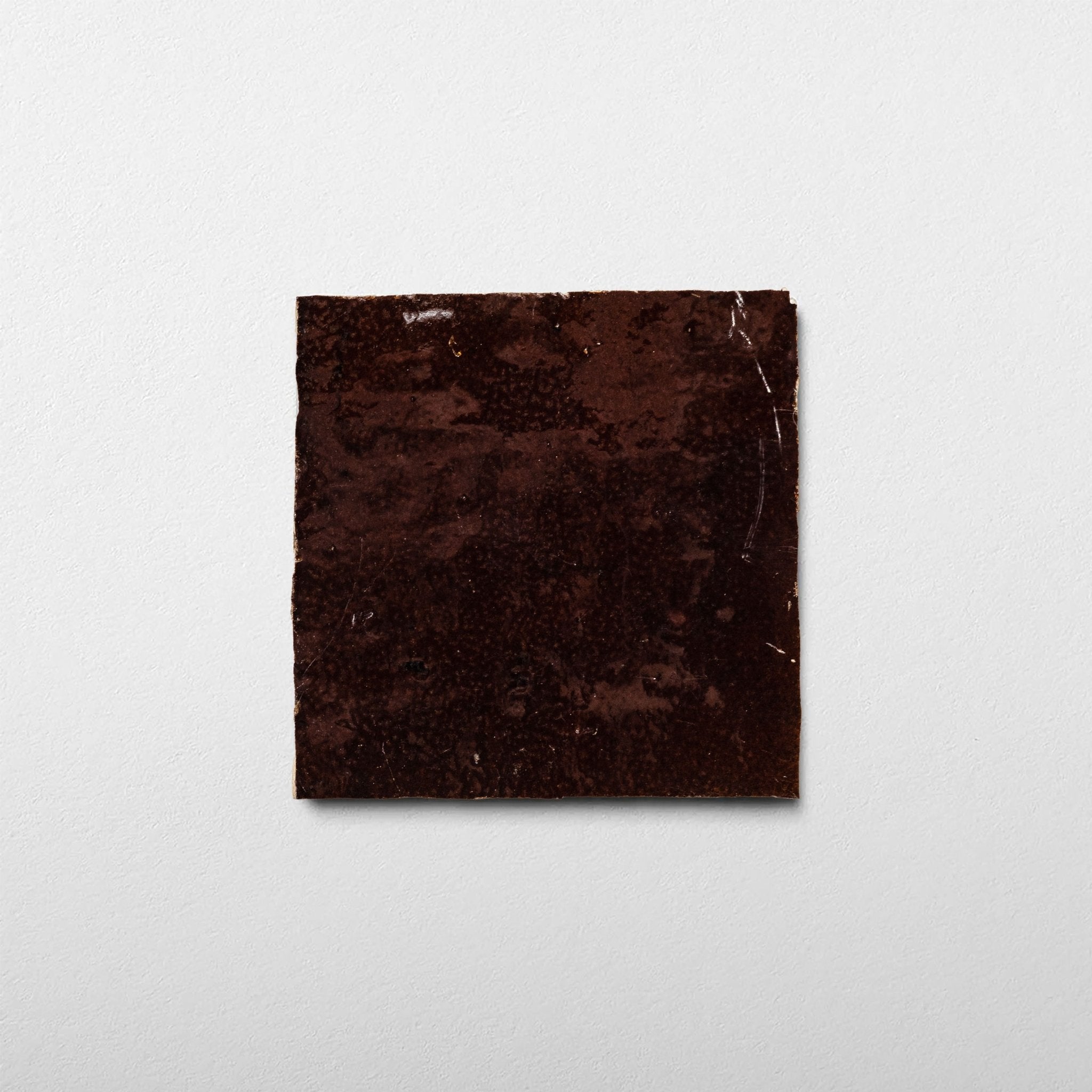 Handmade Moroccan Zellige 4x4 Chocolate Brown Terracotta Tile