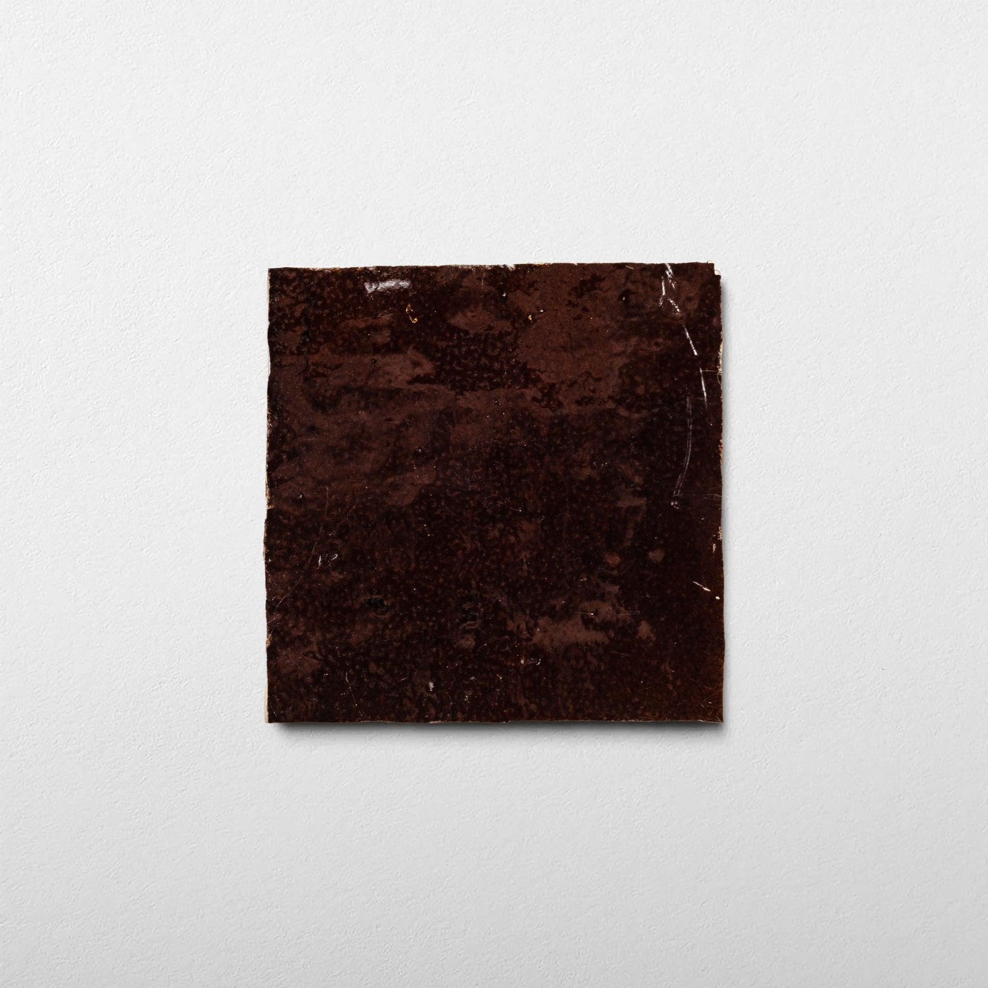 Handmade Moroccan Zellige 4x4 Chocolate Brown Terracotta Tile - Cemento Collection