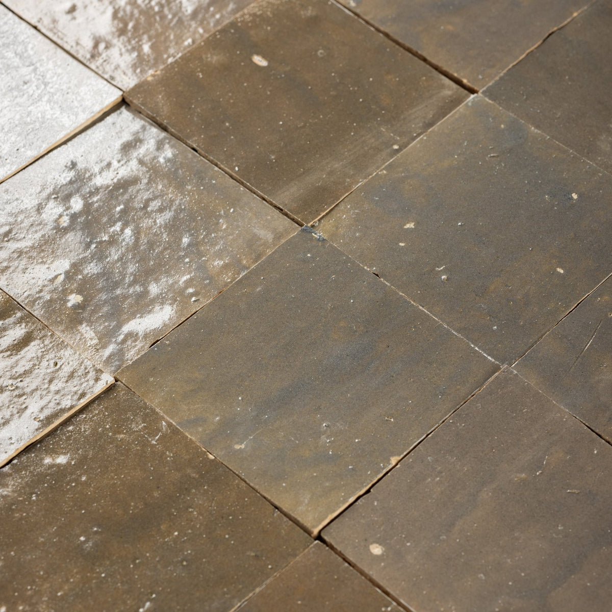 Handmade Moroccan Zellige 4x4 Cinder Grey Terracotta Tile - Cemento Collection