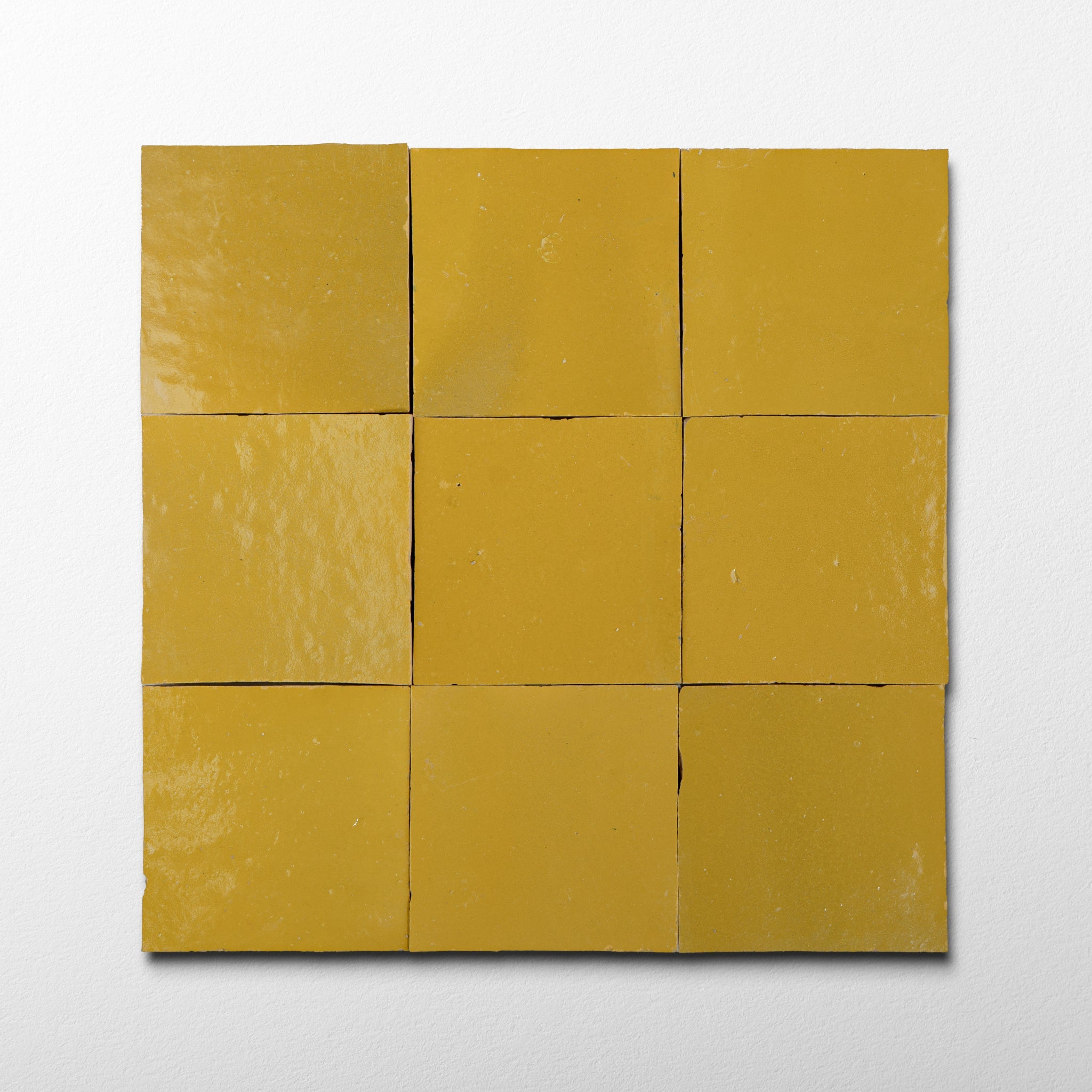 Handmade Moroccan Zellige 4x4 Citron Yellow Terracotta Tile - Cemento Collection
