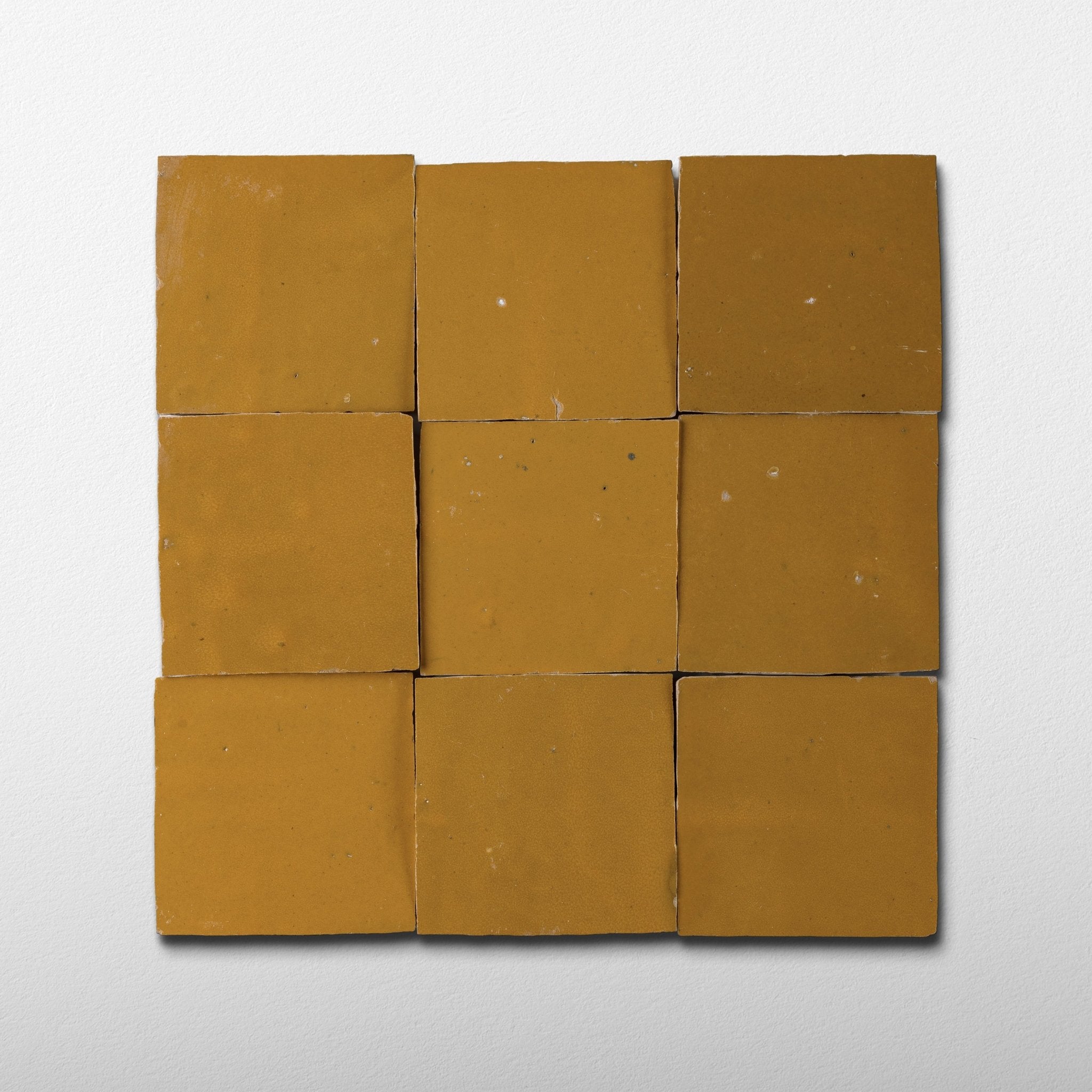 Handmade Moroccan Zellige 4x4 Citron Yellow Terracotta Tile - Cemento Collection